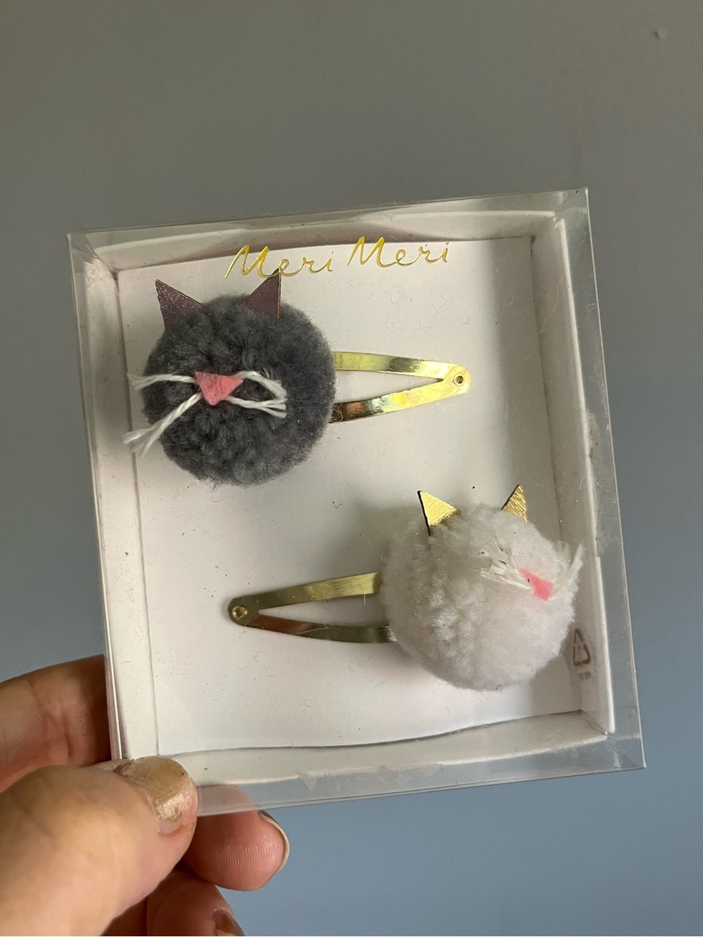 Set of Meri Meri Kitty Cat Pom Pom Hair Clips New!